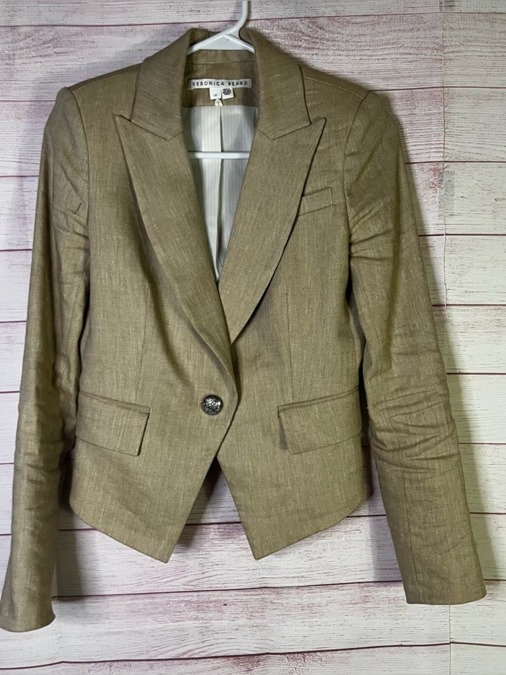Veronica Beard Hosanna Dickey Khaki Short One‎ Blazer Jacket 00